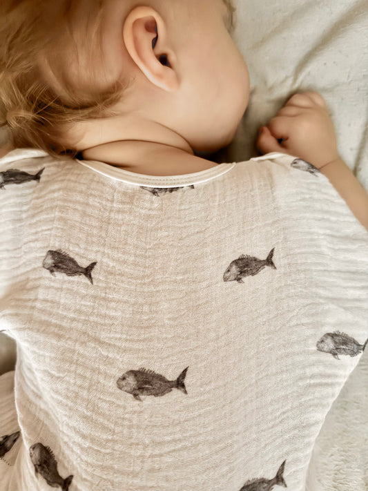 Sea Tikes Snapper Muslin Baby Sleeping Bag